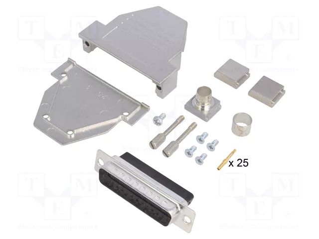 Connector: D-Sub; PIN: 25; plug; male; crimped; for cable; black ENCITECH DCRP25-DBCP-CF65