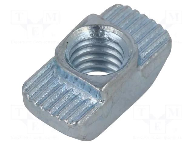 Nut; for profiles; Width of the groove: 8mm; steel; zinc; T-slot ELESA+GANTER GN505-8-M6-OB