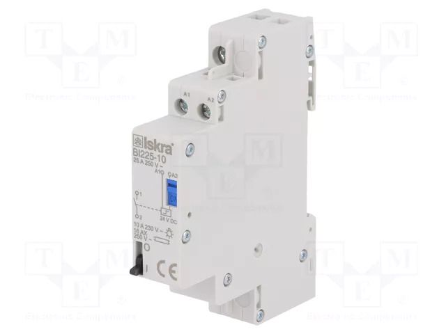 Relay: installation; bistable,impulse; NO; Ucoil: 24VDC; BI; 25A ISKRA BI225-10/24VDC