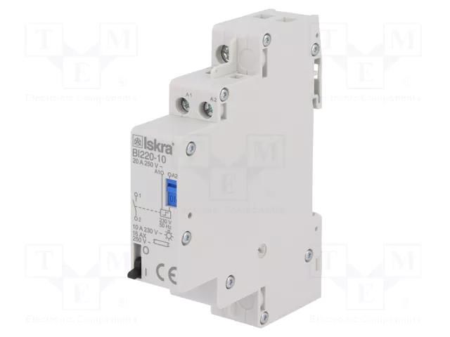 Relay: installation; bistable,impulse; NO; Ucoil: 230VAC; BI; 20A ISKRA BI220-10/230VAC