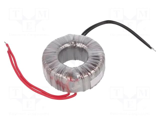 Transformer: toroidal; 50VA; 230VAC; 8V; 6.25A; Leads: cables; IP00 INDEL TST50W/8V