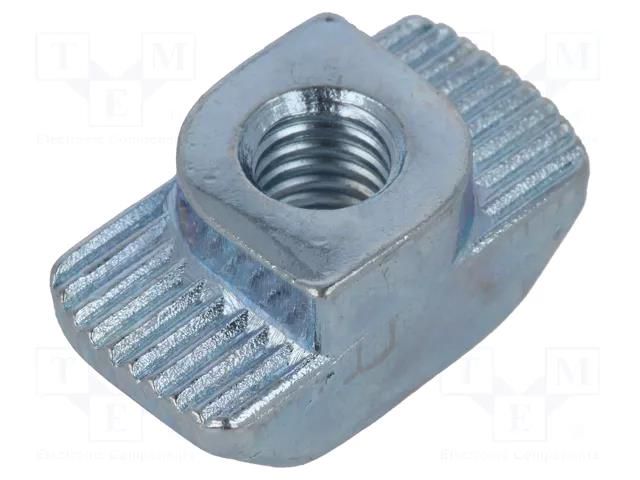 Nut; for profiles; Width of the groove: 10mm; steel; zinc; T-slot ELESA+GANTER GN505-10-M5-OB