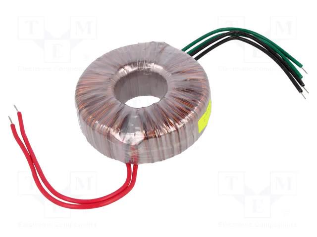 Transformer: toroidal; 100VA; 230VAC; 17V; 17V; 2.94A; 2.94A; Ø: 97mm INDEL TST100W/2X17V