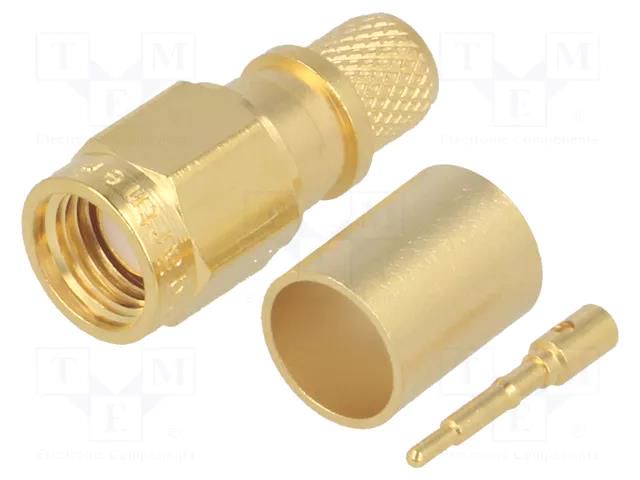 Connector: SMA; plug; male; straight; 50Ω; crimped; for cable; PTFE TELEGÄRTNER J01150A0611