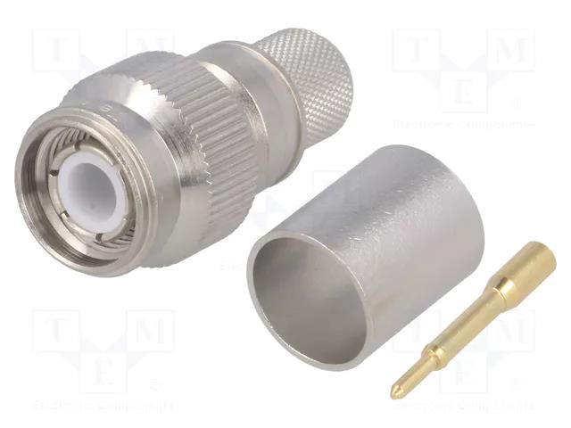 Connector: TNC; plug; male; straight; 50Ω; crimped; for cable; PTFE TELEGÄRTNER J01010A0051