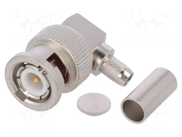 Connector: BNC; plug; male; angled 90°; 50Ω; soldering,crimped TELEGÄRTNER J01000A1257