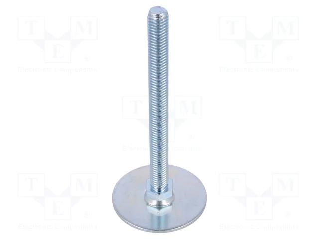 Foot; Base dia: 60mm; M12; steel; Plunger length: 125mm ELESA+GANTER GN40-60-M12-125A0S