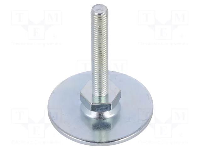 Foot; Base dia: 50mm; M8; steel; Plunger length: 50mm; Plating: zinc ELESA+GANTER GN40-50-M8-50A0S