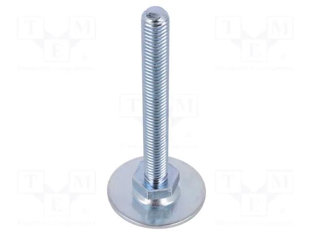 Foot; Base dia: 40mm; M10; steel; Plunger length: 80mm ELESA+GANTER GN40-40-M10-80A0S