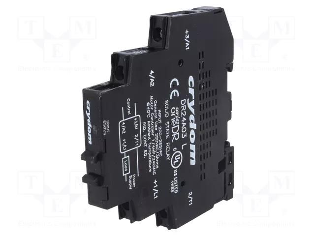 Relay: solid state; Ucntrl: 200÷280VAC; 3A; 24÷280VAC; 1-phase SENSATA / CRYDOM DR24A03