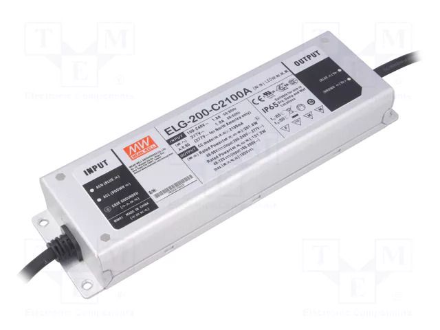 Power supply: switching; LED; 200W; 48÷96VDC; 1050÷2100mA; IP65 MEAN WELL ELG-200-C2100A