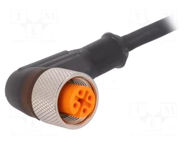 Cable: for sensors/automation; M12; PIN: 4; angled; 2m; plug; 250VAC LUMBERG AUTOMATION ELWIKAKV402201