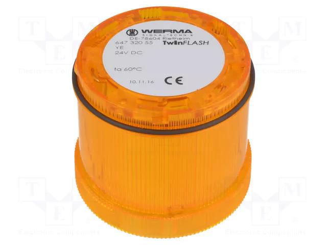 Module: light signaller; orange; LED; 24VDC; IP65; Ø70x65.5mm WERMA WER-64732055