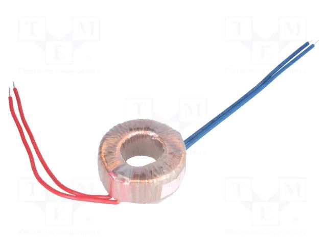 Transformer: toroidal; 10VA; 230VAC; 24V; 0.42A; Leads: cables; IP00 INDEL TST10W/24V