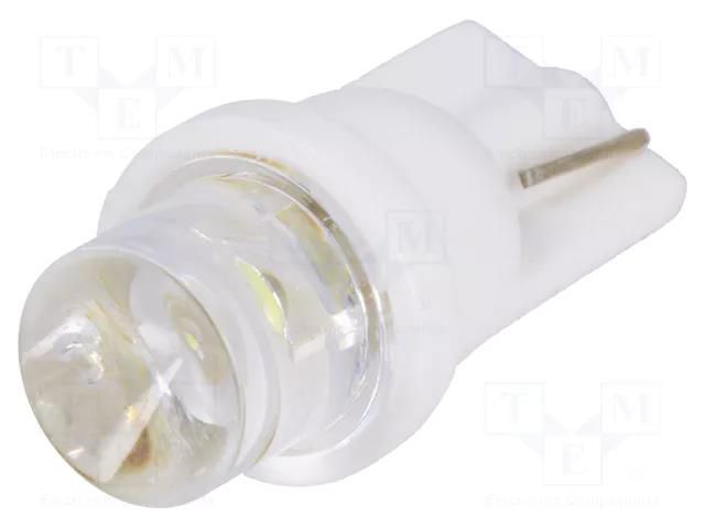 LED lamp; cool white; T08; Urated: 12VDC; 3lm; No.of diodes: 1; 120° OPTOSUPPLY OST08WG01GD-W5YKT8