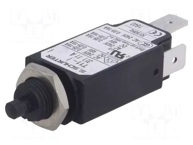Circuit breaker; Urated: 240VAC; 48VDC; 11A; SPST; Poles: 1; screw SCHURTER T11-311-11A