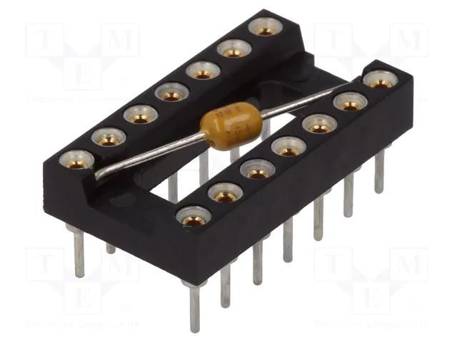 Socket: integrated circuits; DIP14; Pitch: 2.54mm; precision; THT MPE GARRY DIL-14C