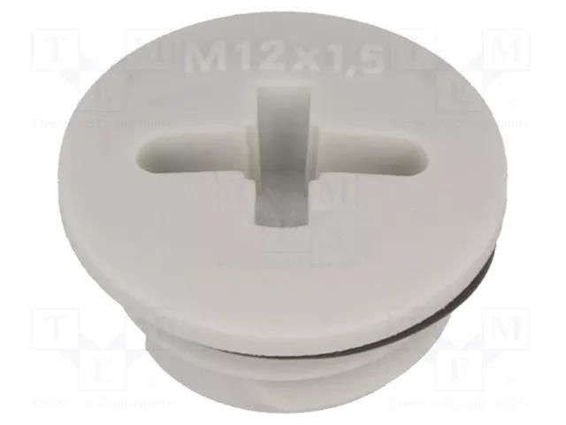 Stopper; M12; 1.5; IP68; polyamide; light grey; SKINDICHT®; 6mm LAPP BLK-GL-M12+O-R7035