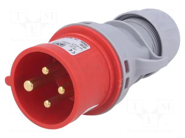 Connector: AC supply 3-phase; plug; male; 16A; 400VAC; Turbo Shark PCE 014-6TT