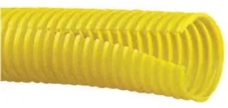 TUBING, SLIT CORRUGATED LOOM, 19.3MM, YELLOW, 100FT CLT75F-C4