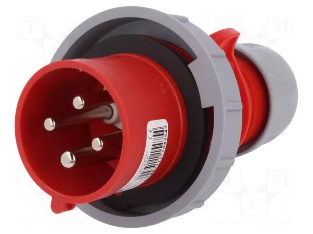 Connector: AC supply 3-phase; plug; male; 32A; 400VAC; IEC 60309 PCE 70242-6