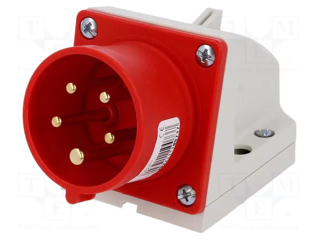 Connector: AC supply 3-phase; socket; male; 16A; 400VAC; IEC 60309 PCE 515-6