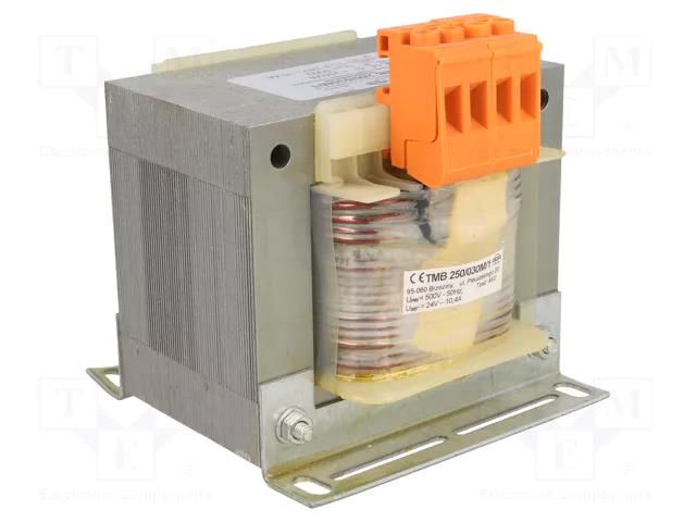 Transformer: mains; 250VA; 500VAC; 24V; Leads: terminal block; IP00 INDEL TMB250/500/24V