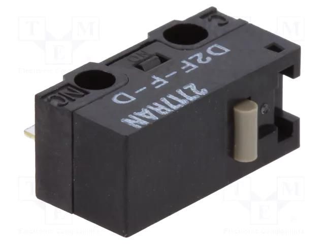 Microswitch SNAP ACTION; 1A/125VAC; 0.5A/30VDC; without lever OMRON Electronic Components D2F-F-D