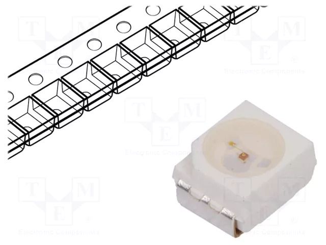 LED; yellow; SMD; 3528,PLCC2; 4.5÷12mcd; 2.2÷2.6VDC; 3.5x2.8x1.9mm BROADCOM (AVAGO) HSMY-A100-J00J1