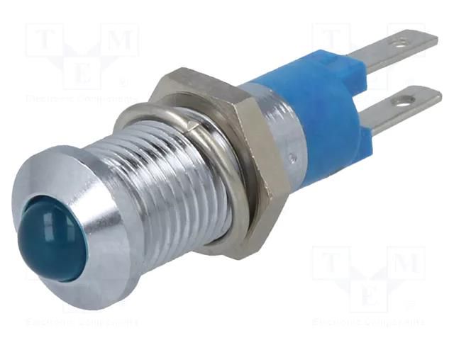 Indicator: LED; prominent; blue; 12÷14VDC; Ø8.2mm; IP40; metal SIGNAL-CONSTRUCT SMQD08412