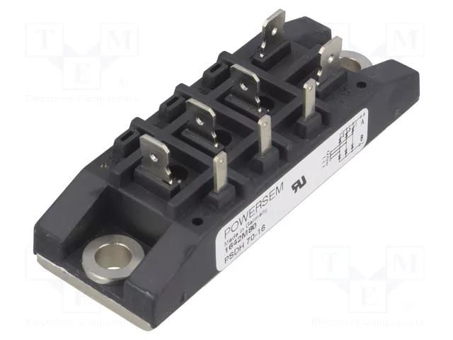 Bridge rectifier: half-controlled; Urmax: 1.6kV; If: 70A; module POWERSEM PSDH70/16