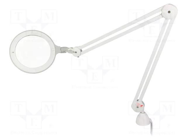 Desk magnifier; with backlight; 3dpt; Ø175mm; Ø7"; 12W; 6000K DAYLIGHT COMPANY DL-OMEGA7