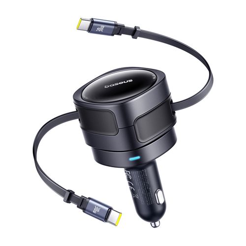 Baseus Enjoyment Max car charger with USB-C+USB-C cables 60W Black, Baseus C00035507121-01
