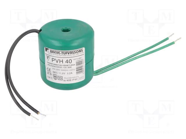 Transformer: toroidal; for halogen lamps; 40VA; 230VAC; 11.5V BREVE TUFVASSONS PVH40/230/11.5V