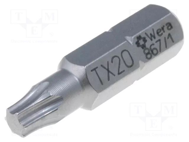 Screwdriver bit; Torx®; TX20; 1/4"; Overall len: 25mm WERA WERA.867/1Z/20