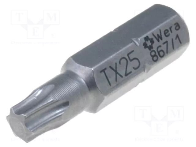 Screwdriver bit; Torx®; TX25; 1/4"; Overall len: 25mm WERA WERA.867/1Z/25