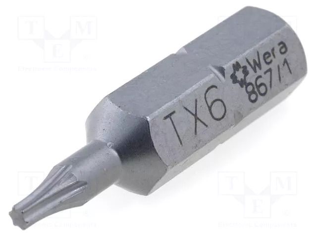 Screwdriver bit; Torx®; TX06; 1/4"; Overall len: 25mm WERA WERA.867/1Z/6