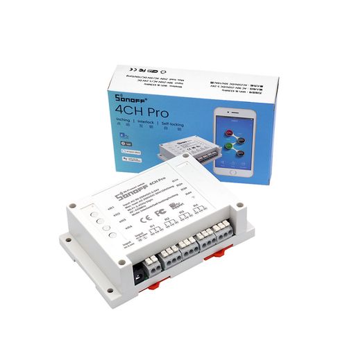 Wi-Fi + RF 4gang smart relay, 230VAC, 2200W/gang, Sonoff SONOFF-4CH-PRO-R2 6920075779516