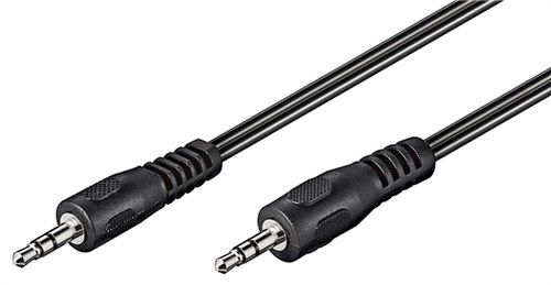 AUX Audio Connector Cable, 3.5&nbsp;mm Stereo, flat cable, 1.5 m, black - 3.5 mm male (3-pin, stereo) > 3.5 mm male (3-pin, stereo) 50019