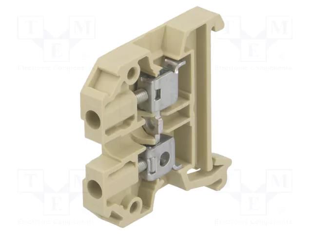 Splice terminal: rail; 4mm2; ways: 1; terminals: 2; beige; polyamide WEIDMÜLLER SAK4/35