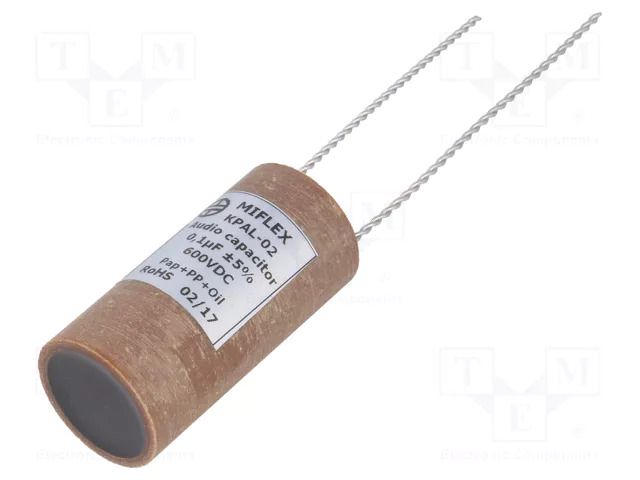 Capacitor: aluminum-polypropylene-paper; 100nF; 600VDC; ±5%; THT MIFLEX KPAL02-0.1U/600