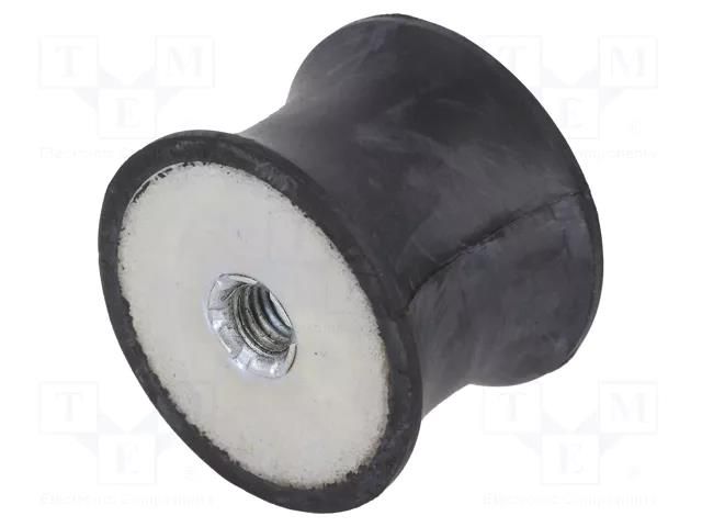 Vibration damper; M8; Ø: 40mm; rubber; L: 30mm; H: 8mm; 1378N; 184N/mm ELESA+GANTER DVC3-40-33-30M8-5