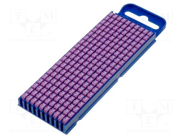 Markers; Marking: 7; 2.8÷3.8mm; polyamide; violet; -40÷85°C; WIC HELLERMANNTYTON WIC2-7-VT