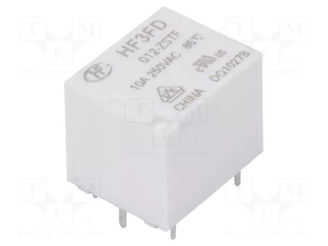 Relay: electromagnetic; SPDT; Ucoil: 12VDC; 10A; 10A/250VAC; PCB HONGFA RELAY HF3FD/012-ZSTF