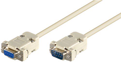 D-SUB 9-Pin Extension Cable, Male/Female, Serial 1:1, 5 m, grey - D-SUB/RS-232 male (9-pin) > D-SUB/RS-232 female (9-pin) 50225