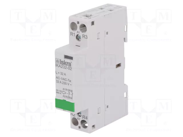 Contactor: 2-pole installation; 32A; 230VAC; NC x2; IKA ISKRA IKA232-02/230V
