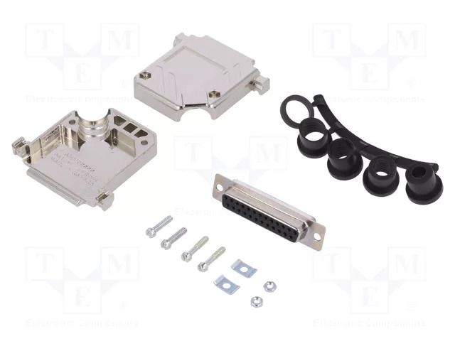 Connector: D-Sub; PIN: 25; plug; female; soldering; for cable; black ENCITECH D45NT25-M-DBS-K