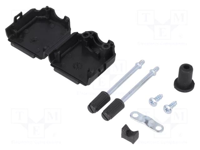 Enclosure for connectors: D-Sub; D-Sub 9pin,D-Sub HD 15pin ENCITECH DPPK09-BK-RG-K