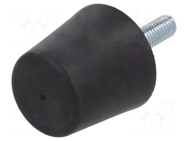 Vibroisolation foot; Ø: 38mm; Shore hardness: 55±5; 1117N; 128N/mm ELESA+GANTER DVB6-38-35M8-30-5
