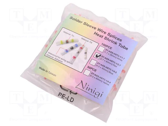 Kit: self-soldering sleeve wire splices; insulated; 0.5÷1mm2 NINIGI ST-ASS-HST2-1/2.7